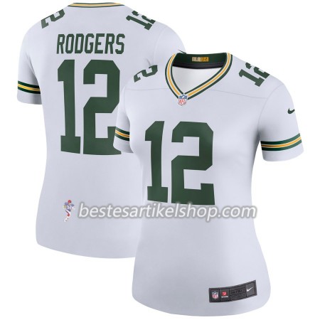 Damen Green Bay Packers Trikot Aaron Rodgers 12 Nike Weiß